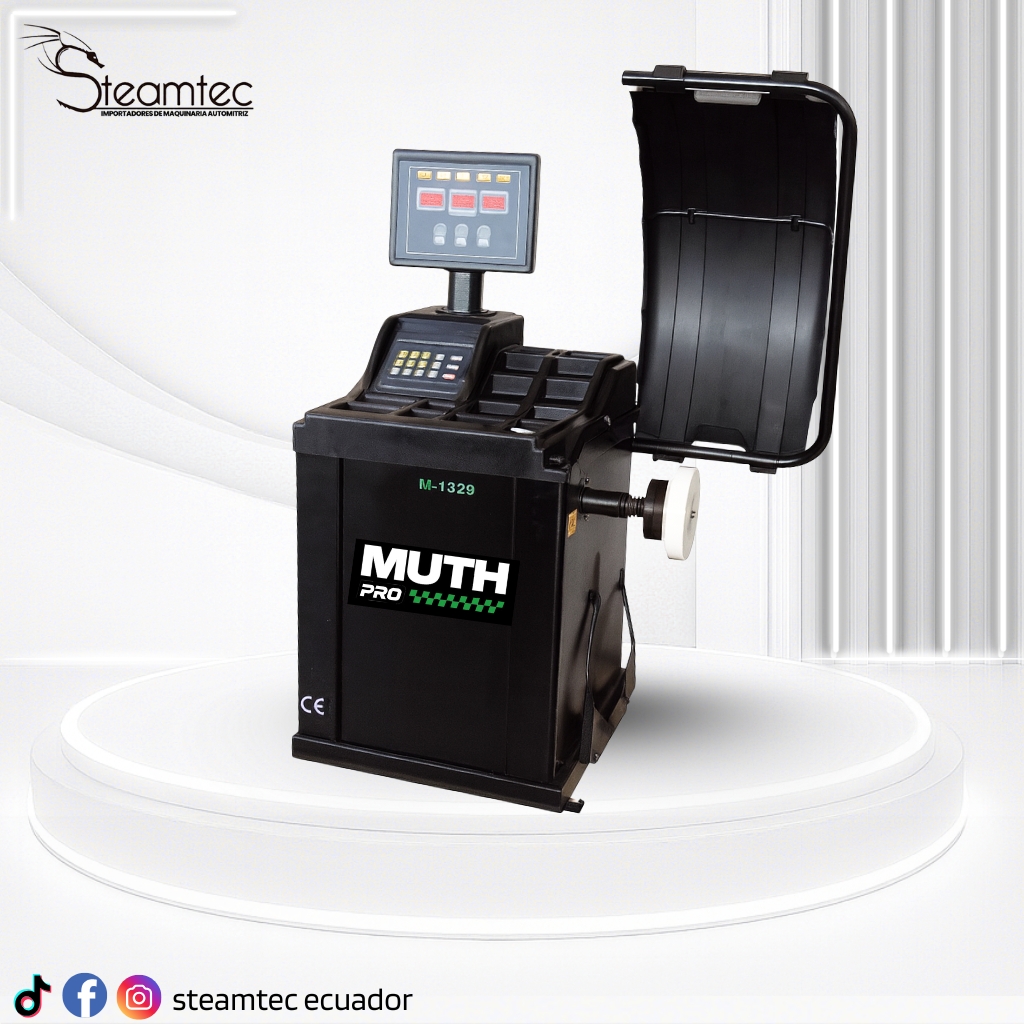 Balanceadora de llantas semi automática MUTH doble pantalla para talleres automotrices