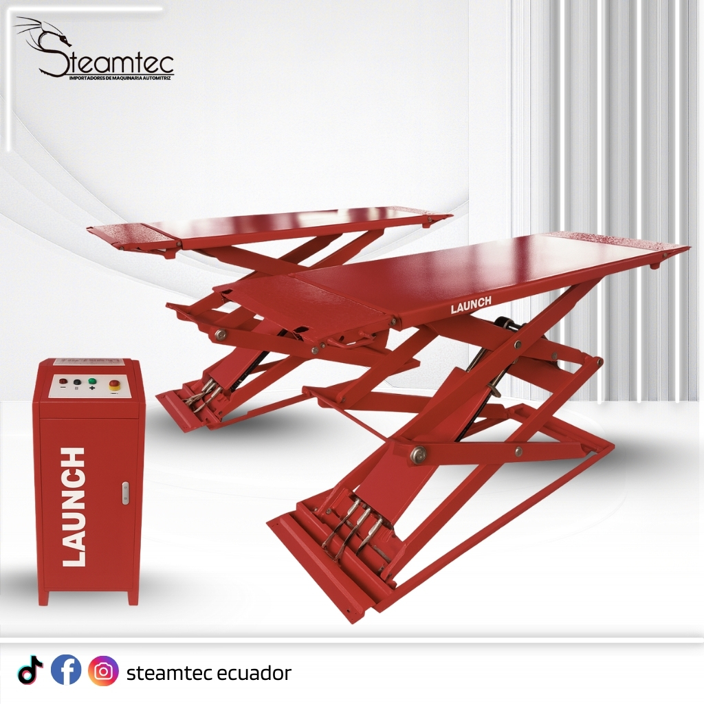 Elevador tijera 3.5T LAUNCH para taller automotriz en Ecuador