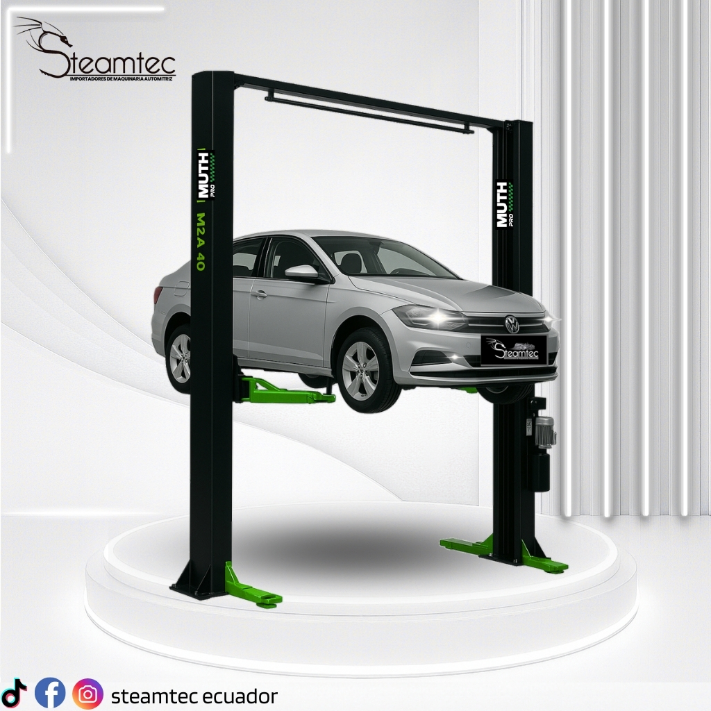 elevador de 2 postes 4 toneladas riel superior muth