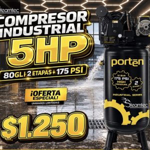 Compresor Industrial Porten 5HP 🖤⚙️