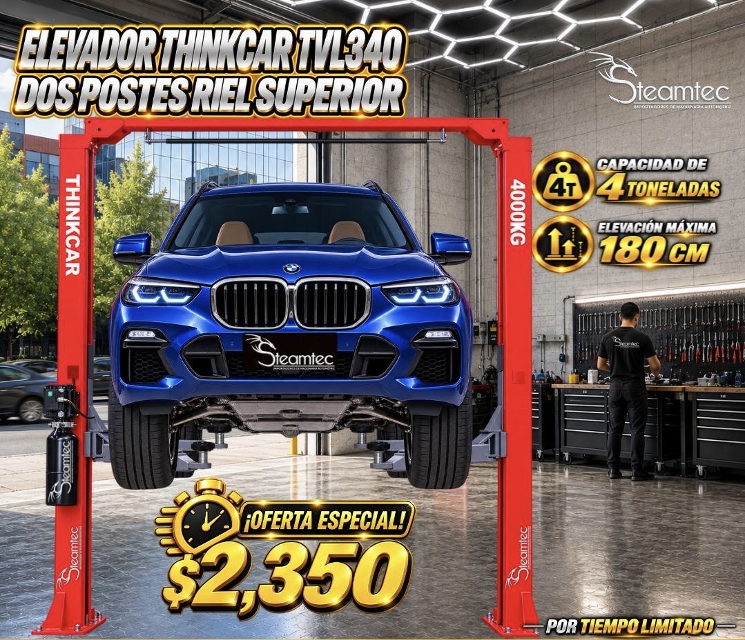 2e5ab889-2665-4874-9c8a-e1d5cfe6377b Elevador Thinkcar TVL340 - Dos Postes Riel Superior 🚗🔴