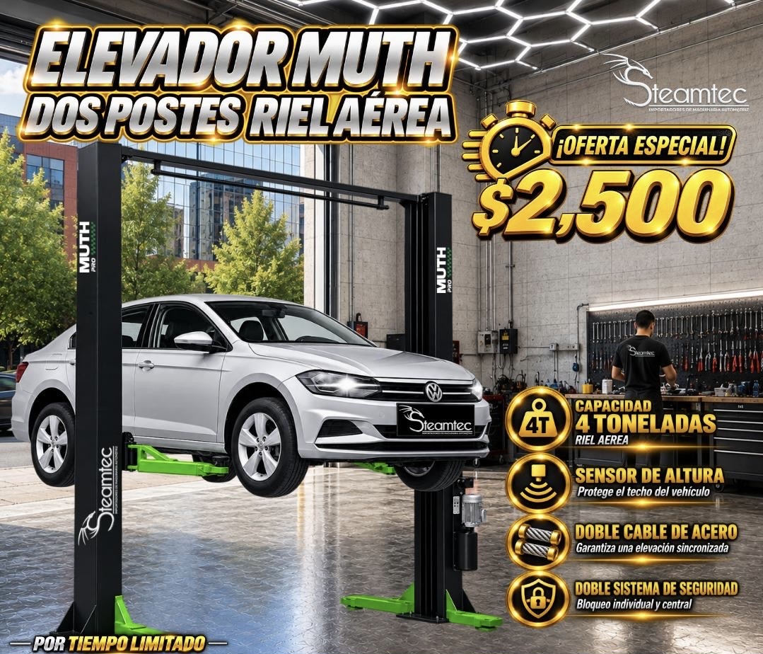 Elevador Muth Dos Postes Riel Aérea 🚙⚙️