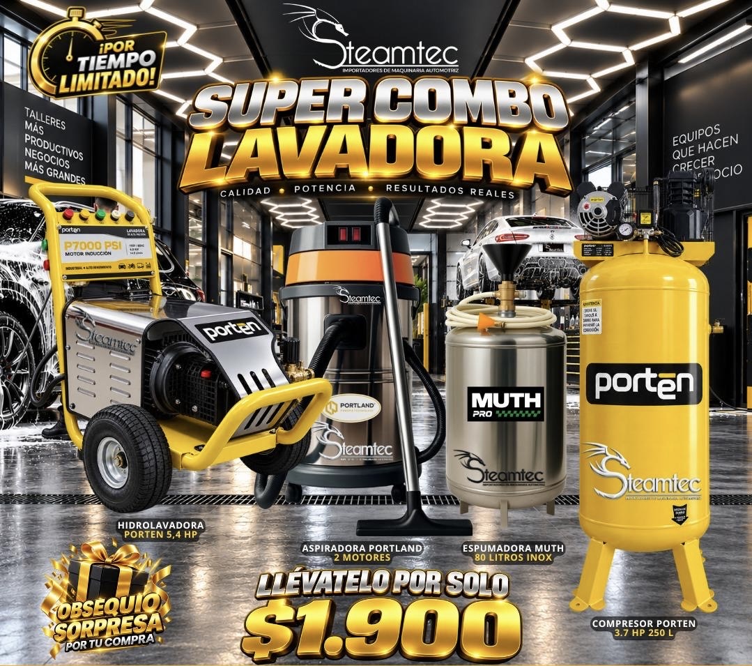 5399a03f-9452-48cc-9640-dd4c08fd43ad Super Combo Lavadora - Steamtec 🚿✨