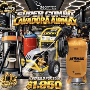 SÚPER COMBO LAVADORA AIRMAX PRO – Potencia y Profesionalismo para Tu Negocio