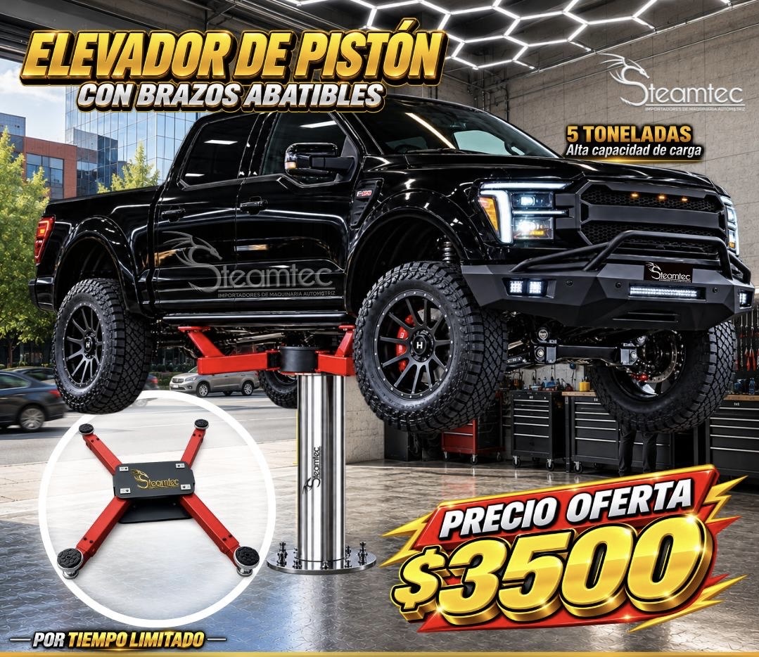 ae2d167f-2c66-48f3-8ab6-62a9577f6acb Elevador de Pistón con Brazos Abatibles 🔩🚛